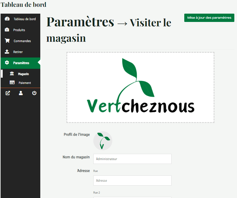 Profil du magasin